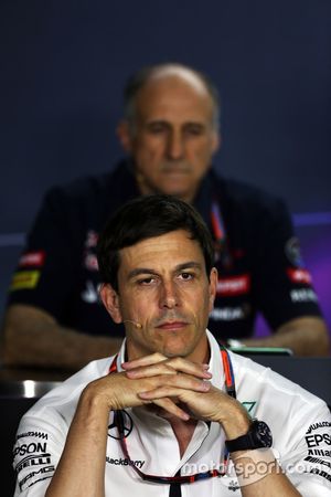 Toto Wolff, Mercedes AMG F1 Shareholder and Executive Director in the FIA Press Conference