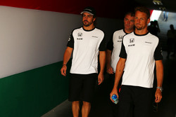 Fernando Alonso, McLaren with team mate Jenson Button, McLaren