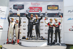 ST Podium: Race winners #5 CJ Wilson Racing Mazda MX-5: Stevan McAleer, Chad McCumbee, #56 Murillo Racing Porsche Cayman: Jeff Mosing, Eric Foss and #17 RS1 Porsche Cayman: Spencer Pumpelly, Luis Rodriguez Jr.
