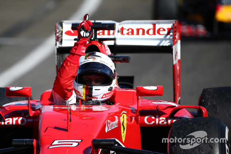 Il vincitore Sebastian Vettel, Ferrari