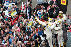 Podium: race winners Markus Palttala, Nicky Catsburg, Lucas Luhr, Marc VDS Racing Team