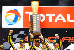 Podium: race winners Markus Palttala, Nicky Catsburg, Lucas Luhr, Marc VDS Racing Team