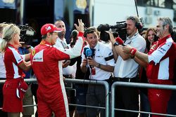Race winner Sebastian Vettel, Ferrari celebrates with Maurizio Arrivabene, Ferrari Team Principal