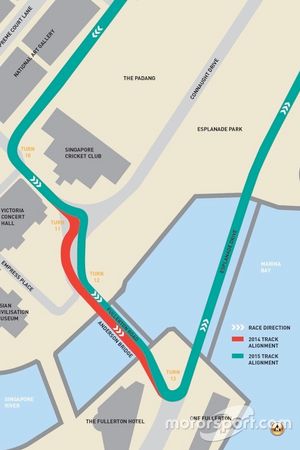 Singapore GP circuit modifications 2015