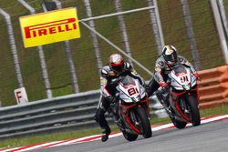 Jordi Torres, Aprilia Racing Team and Leon Haslam, Aprilia Racing Team