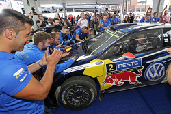 Les vainqueurs Jari-Matti Latvala et Miikka Anttila, Volkswagen Polo WRC, Volkswagen Motorsport
