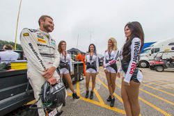 #22 Alex Job Racing Porsche 911 GT America: Cooper MacNeil with the lovely WeatherTech girls