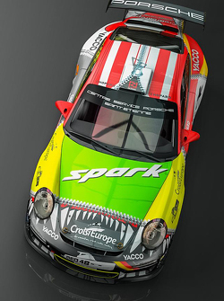 Une livrée spéciale pour Romain Dumas au Rallye d'Allemagne, avec les couleurs Porsche qu'il a portées durant sa carrière