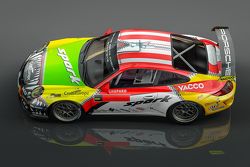 Romain Dumas presentación especial para el Rally de Alemania con los colores de Porsche que han dado