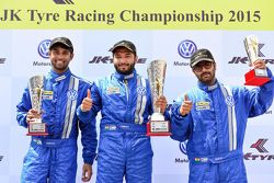 Podium: winner Karminder Singh, second place Anindith Reddy, third position Sahil Gahuri