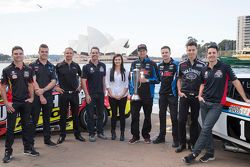 V8 Supercars drivers Tim Slade, Scott McLaughlin, Will Davison, Craig Lowndes, Renee Gracie, Chaz Mo