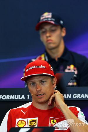 Kimi Raikkonen, Ferrari, in de FIA persconferentie