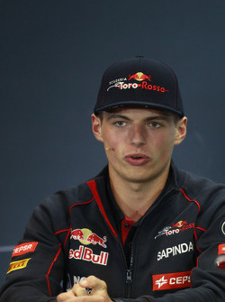 Max Verstappen, Scuderia Toro Rosso in the FIA Press Conference