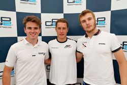 Second place Oliver Rowland, MP Motorsport and polesitter Stoffel Vandoorne, ART Grand Prix and thir