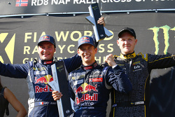 Podium: winner Timmy Hansen, Team Peugeot Hansen, second place Davy Jeanney, Team Peugeot Hansen, third place Robin Larsson, Larsson Jernberg Racing Team Audi A1