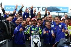 Valentino Rossi, Yamaha Factory Racing, fête sa victoire