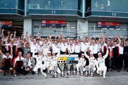 Porsche Team celebrates a 1-2 finish