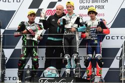 Podium : le deuxième, Jakub Kornfeil, Drive M7 SIC Racing Team, le vainqueur Danny Kent, Leopard Racing et le troisième, Niccolo Antonelli, Ongetta-Rivacold Honda