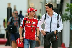 Esteban Gutierrez, Ferrari Test and Reserve Driver with Toto Wolff, Mercedes AMG F1 Shareholder and Executive Director