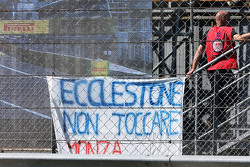 A banner for Bernie Ecclestone from fans