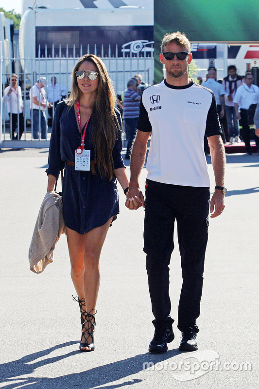 Jenson Button, McLaren with his wife Jessica Button