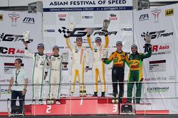 3-Hours of Sepang podium: Keita Sawa, Adderly Fong, Anthony Liu, Davide Rizzo, Darryl O’Young, Daniel Lloyd