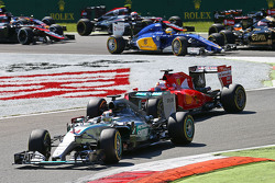 Lewis Hamilton, Mercedes AMG F1 W06 leads at the start of the race