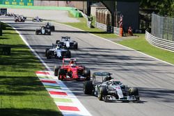 Lewis Hamilton, Mercedes AMG F1 W06 leads at the start of the race