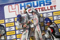 LMP3 podium: winners Chris Hoy, Charlie Robertson celebrate