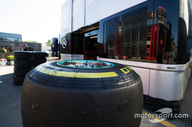 A Mercedes AMG F1 Pirelli tyre