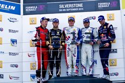 Podium: winner Oliver Rowland, second place Matthieu Vaxiviere, third place Pietro Fantin