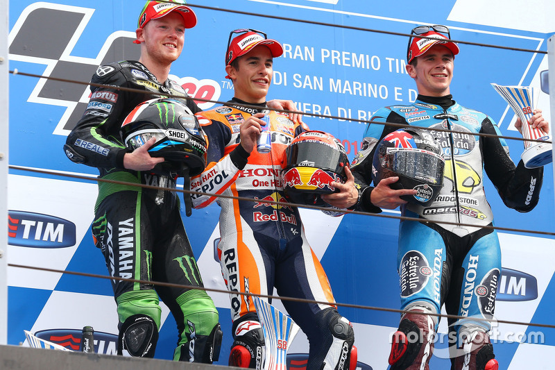 Podio: 1º Marc Marquez, 2º Bradley Smith, 3º Scott Redding