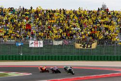 Valentino Rossi et Jorge Lorenzo, Yamaha Factory Racing, et Marc Marquez, Repsol Honda Team