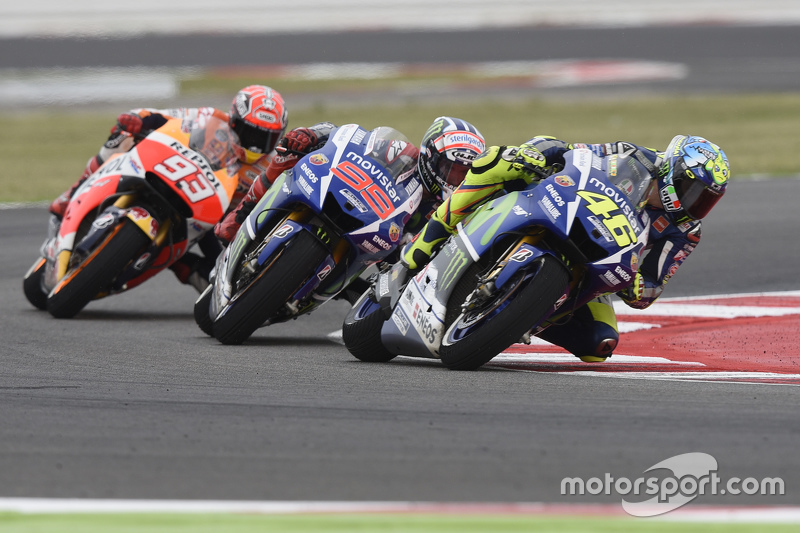 Valentino Rossi y Jorge Lorenzo, Yamaha Factory Racing y Marc Márquez, Repsol Honda Team