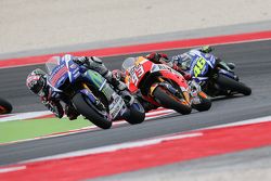 Jorge Lorenzo, Yamaha Factory Racing, Marc Marquez, Repsol Honda Team en Valentino Rossi, Yamaha Fac