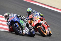 Jorge Lorenzo, Yamaha Factory Racing y Marc Márquez, Repsol Honda Team y Valentino Rossi, Yamaha Fac