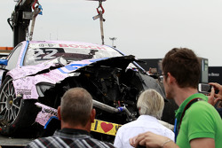 The car of Lucas Auer, ART Grand Prix Mercedes-AMG C63 DTM after the crash