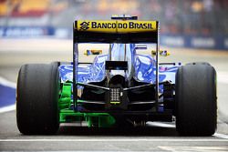 Felipe Nasr, Sauber C34, mit Flow-Viz-Farbe am Diffusor