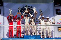 GTLM Podium: Race winner #25 BMW Team RLL BMW Z4 GTE: Bill Auberlen, Dirk Werner, second place #62 Risi Competizione Ferrari F458: Pierre Kaffer, Giancarlo Fisichella, third place #911 Porsche North America Porsche 911 RSR: Patrick Pilet, Nick Tandy