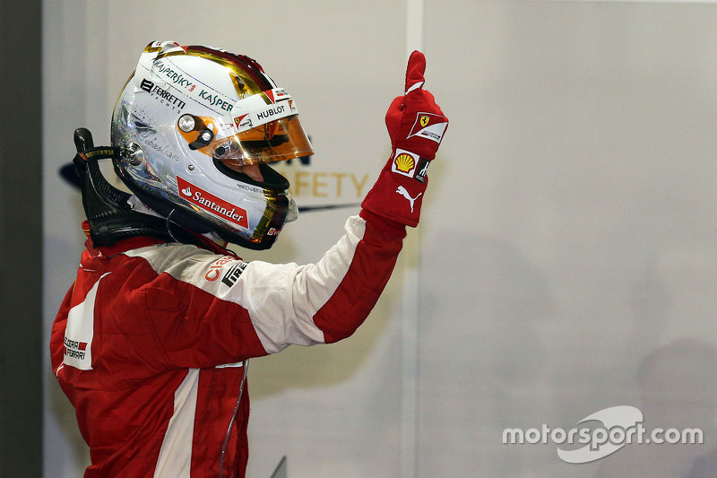 Race winner Sebastian Vettel, Ferrari celebrates in parc ferme