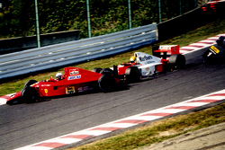 Alain Prost, Ferrari and Ayrton Senna, McLaren collide in the first corner
