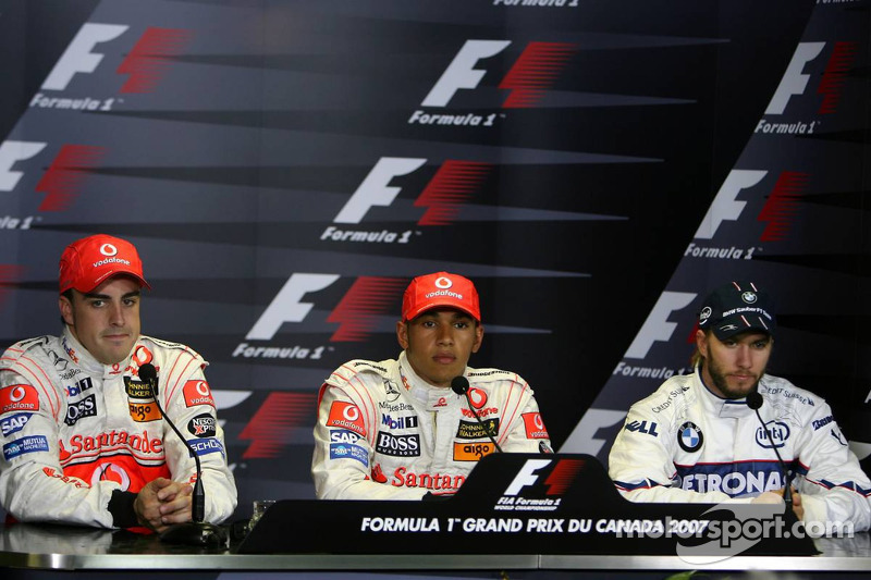 Fernando Alonso, McLaren Mercedes, Lewis Hamilton, McLaren Mercedes, Nick Heidfeld, BMW Sauber F1 Te