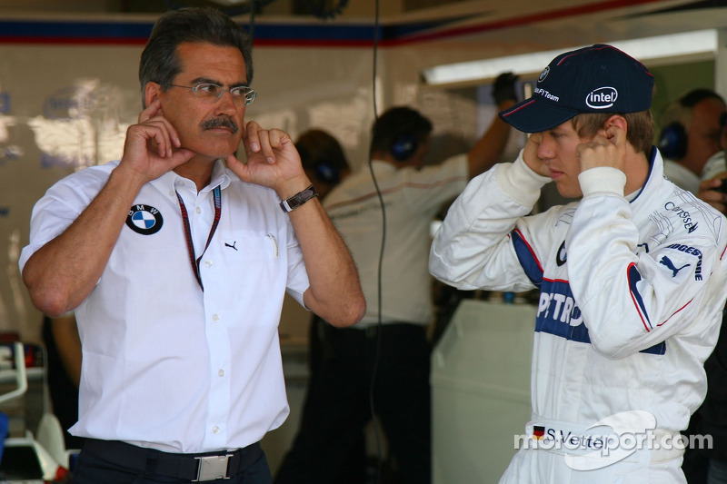 Sebastian Vettel, Test Driver, BMW Sauber F1 Team y Dr. Mario Theissen, BMW Sauber F1 Team, BMW Moto