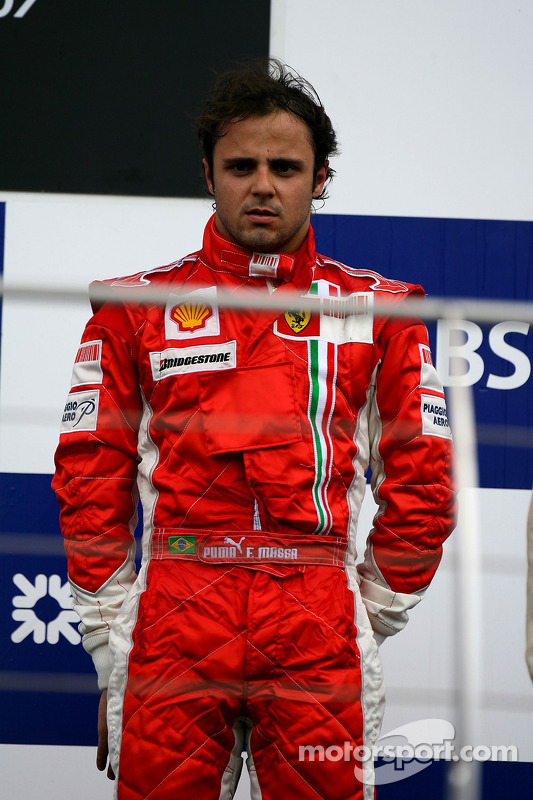 Podio: el tercer lugar Felipe Massa, Scuderia Ferrari