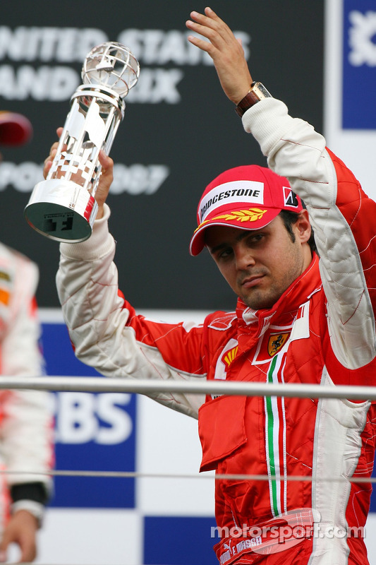 Podio: el tercer lugar Felipe Massa, Scuderia Ferrari