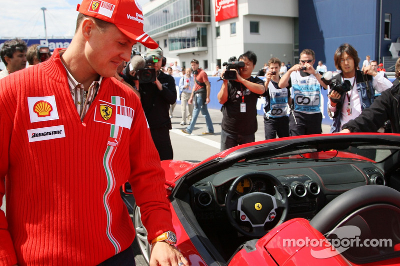 Michael Schumacher, Scuderia Ferrari, Advisor, gets into a Ferrari F430