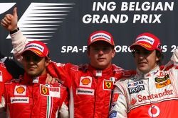 Podium: Sieger Kimi Räikkönen, 2. Felipe Massa, 3. Fernando Alonso