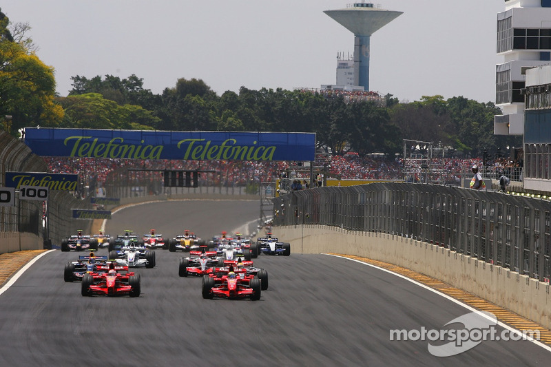 Start: Felipe Massa, Scuderia Ferrari, F2007, Kimi Raikkonen, Scuderia Ferrari, F2007