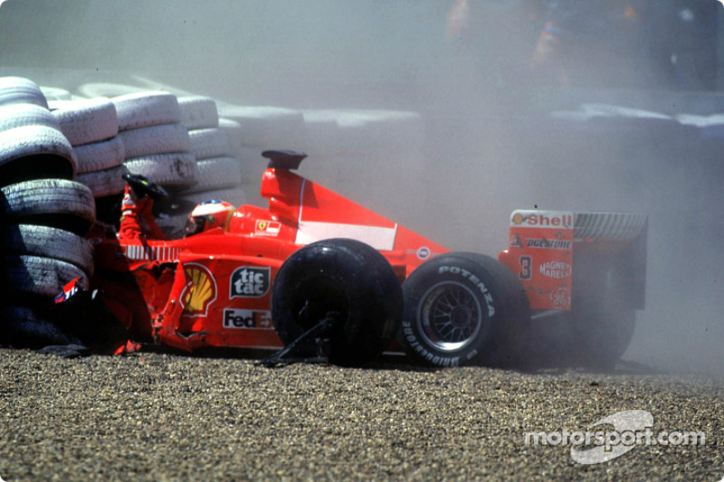 Michael Schumacher crashes