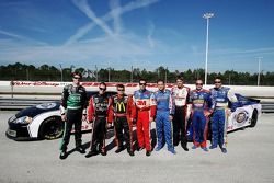 NASCAR Busch Series top 10 drivers Carl Edwards, Jason Leffler, Bobby Hamilton Jr., Greg Biffle, Stephen Leicht, David Ragan, Marcos Ambrose and David Reutimann took media members for rides around the Walt Disney World Speedway